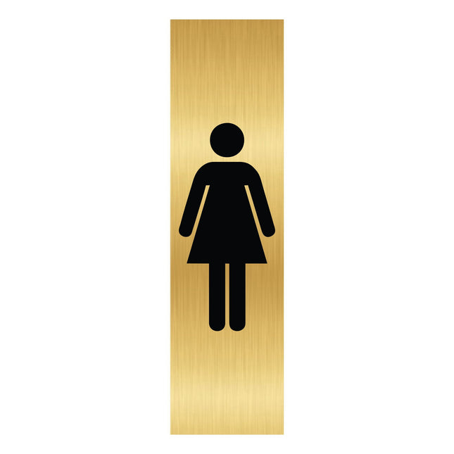 Woman pictogram gold door sign 165x45mm - 1 pc