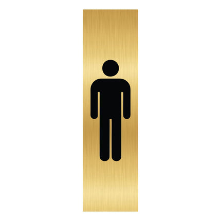 Men pictogram gold door sign 165x45mm - 1 pc