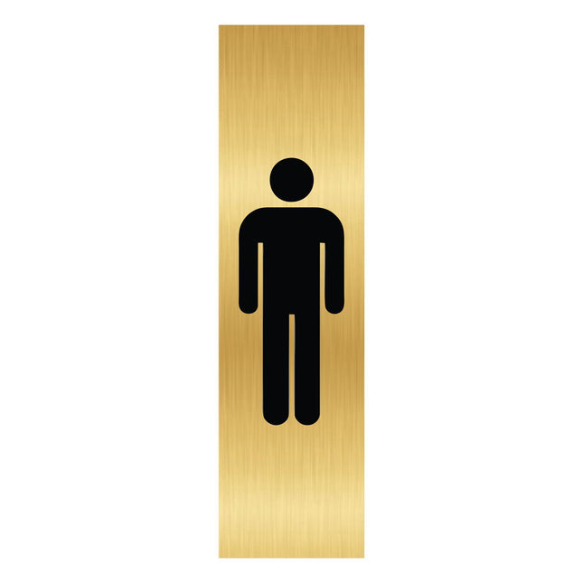 Men pictogram gold door sign 165x45mm - 1 pc