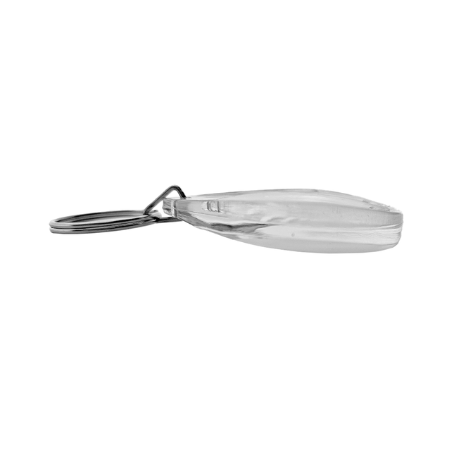 Teardrop-shaped photo keychain