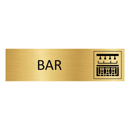 Bar gold door sign 165x45mm - 1 pc