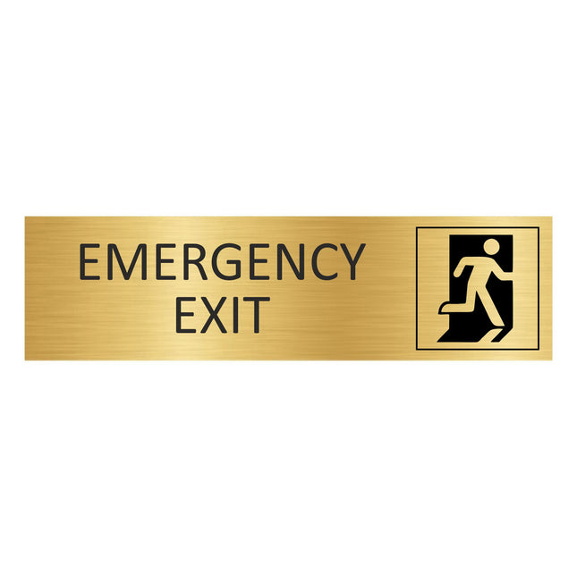 Emergency exit gold door sign 165x45mm - 1 pc