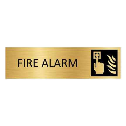 Fire alarm gold door sign 165x45mm - 1 pc