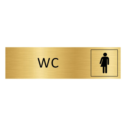 Gender neutral WC gold door sign 165x45mm - 1 pc