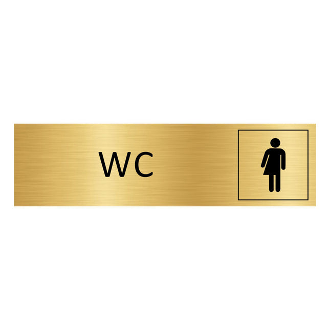 Gender neutral WC gold door sign 165x45mm - 1 pc