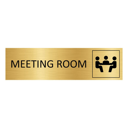 Meeting room gold door sign 165x45mm - 1 pc