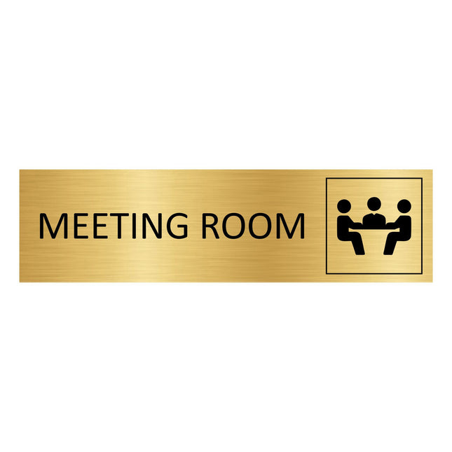 Meeting room gold door sign 165x45mm - 1 pc