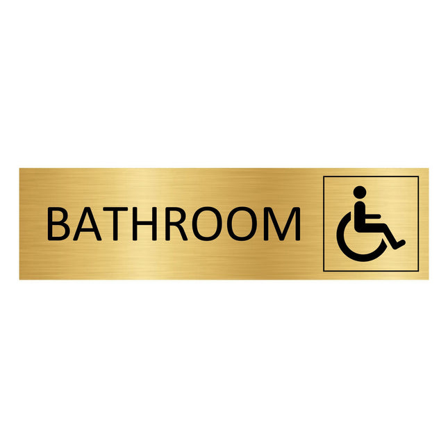 Accessible bathroom gold door sign 165x45mm - 1 pc