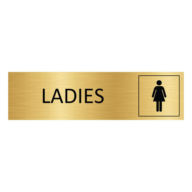 Ladies gold door sign 165x45mm - 1 pc