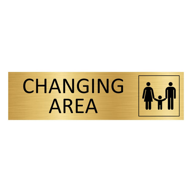 Family changing area gold door sign 165x45mm - 1 pc