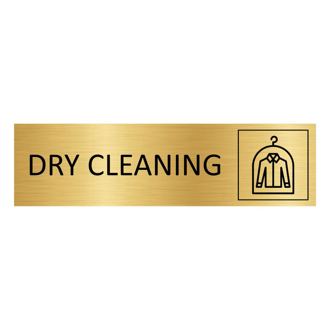 Dry cleaning gold door sign 165x45mm - 1 pc
