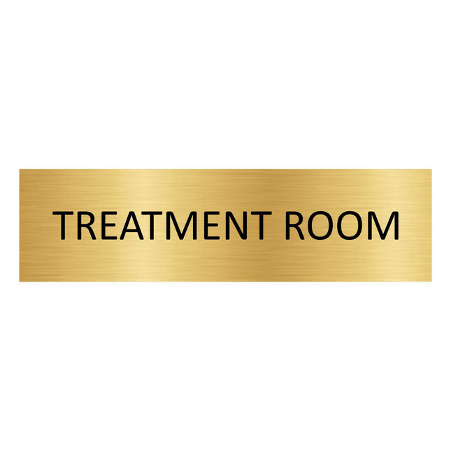 Treatment room gold door sign 165x45mm - 1 pc