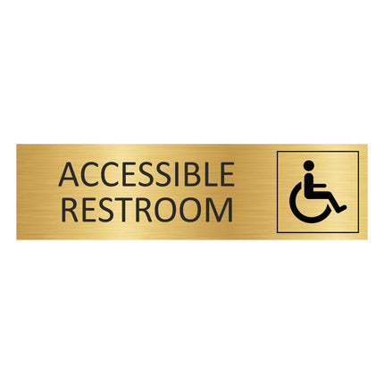 Accessible restroom gold door sign 165x45mm - 1 pc