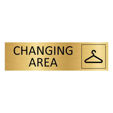 Changing Area gold door sign 165x45mm - 1 pc