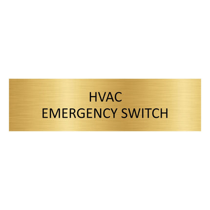 HVAC emergency switch gold door sign 165x45mm - 1 pc