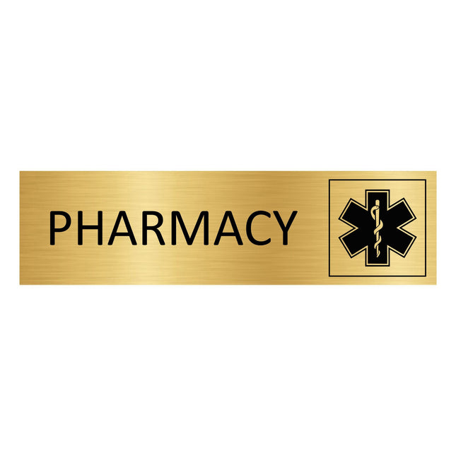 Pharmacy gold door sign 165x45mm - 1 pc