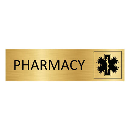 Pharmacy gold door sign 165x45mm - 1 pc