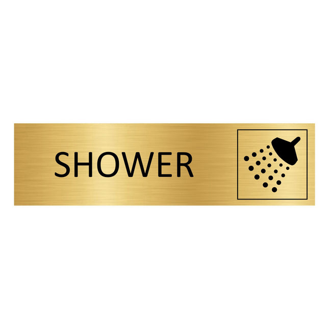 Shower gold door sign 165x45mm - 1 pc