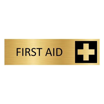 First aid gold door sign 165x45mm - 1 pc