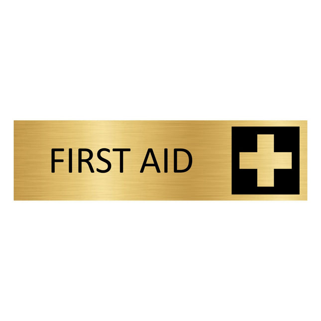 First aid gold door sign 165x45mm - 1 pc