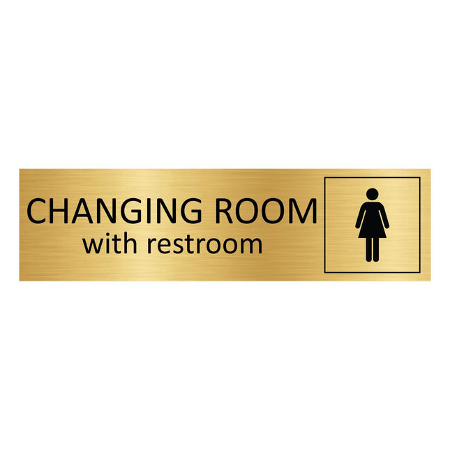 Womens changing area gold door sign 165x45mm - 1 pc