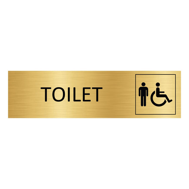 Men's toilet gold door sign 165x45mm - 1 pc