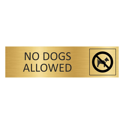 No dogs gold door sign 165x45mm - 1 pc