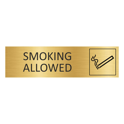 Smoking allowed gold door sign 165x45mm - 1 pc