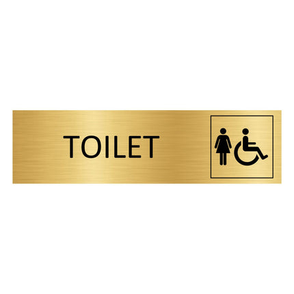 Women's toilet gold door sign 165x45mm - 1 pc