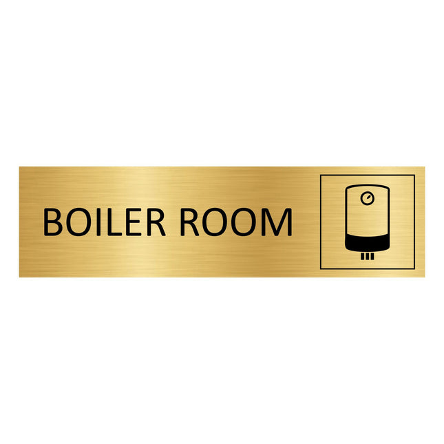 Boiler room gold door sign 165x45mm - 1 pc