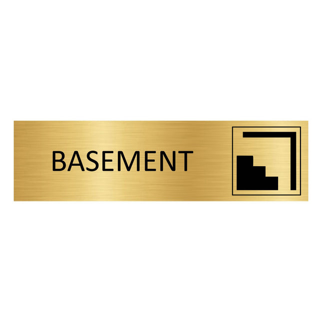 Basement gold door sign 165x45mm - 1 pc