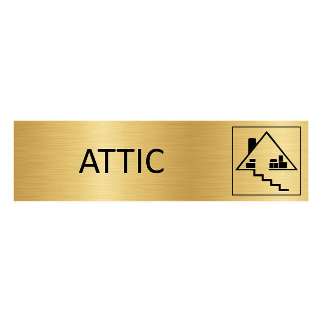 Attic gold door sign 165x45mm - 1 pc
