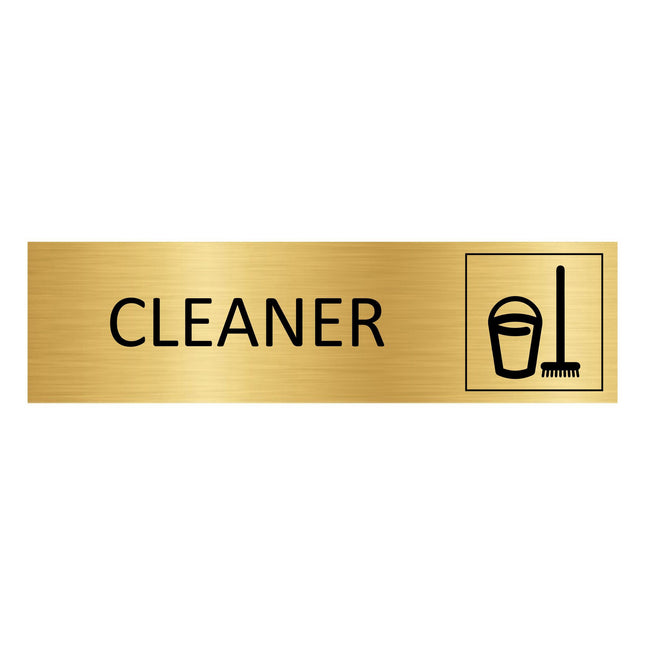 Cleaner gold door sign 165x45mm - 1 pc