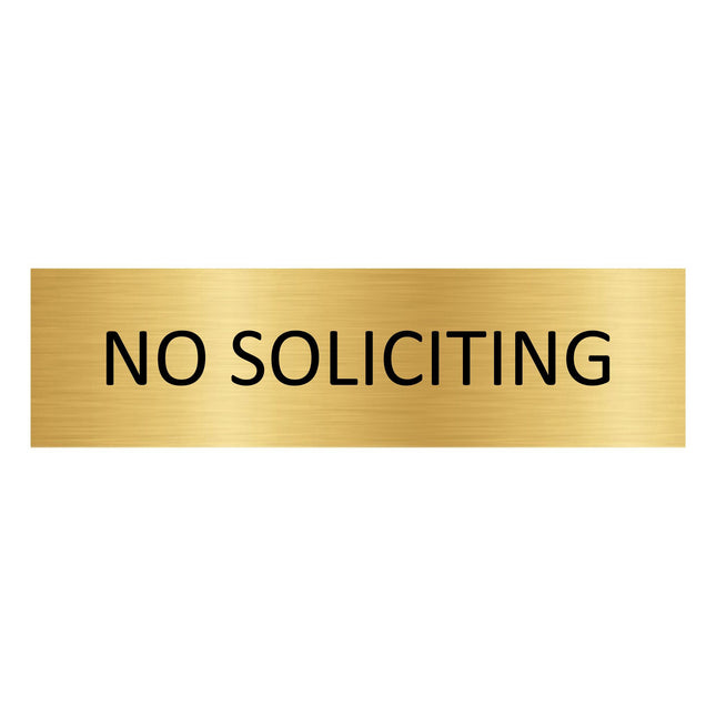 No soliciting gold door sign 165x45mm - 1 pc