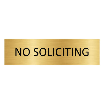 No soliciting gold door sign 165x45mm - 1 pc