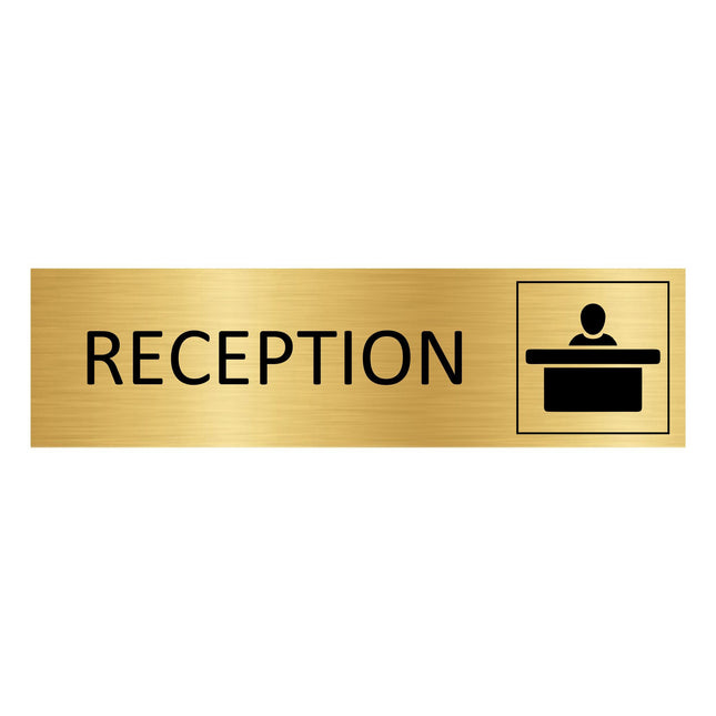 Reception gold door sign 165x45mm - 1 pc