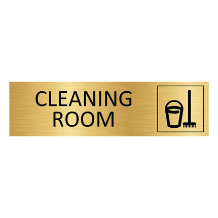 Cleaning room gold door sign 165x45mm - 1 pc