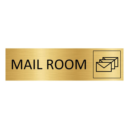 Mail room gold door sign 165x45mm - 1 pc