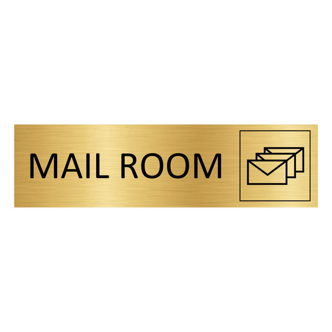 Mail room gold door sign 165x45mm - 1 pc