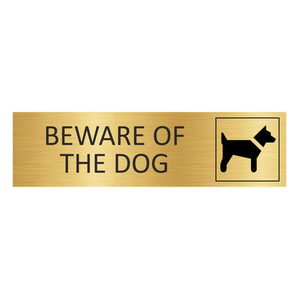 Beware of the dog gold door sign 165x45mm - 1 pc