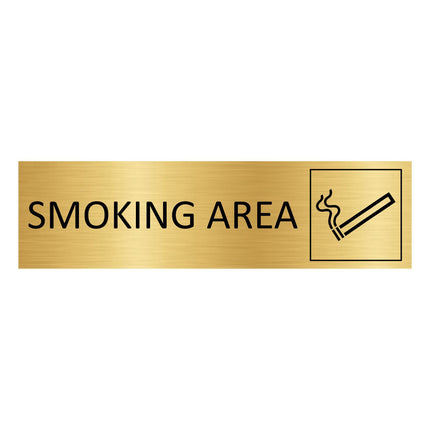 Smoking area gold door sign 165x45mm - 1 pc