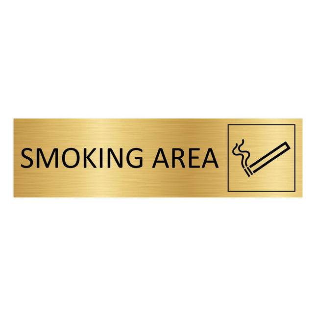 Smoking area gold door sign 165x45mm - 1 pc