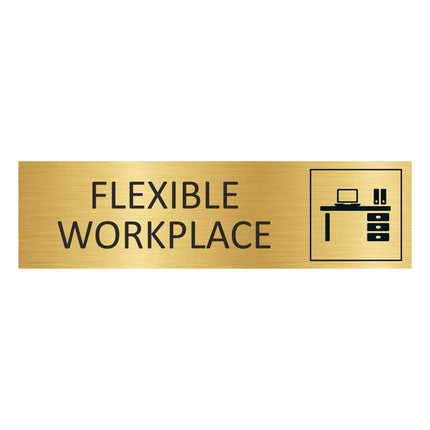 Flexible workspace gold door sign 165x45mm - 1 pc
