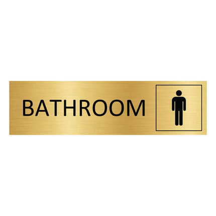 Bathroom gold door sign 165x45mm - 1 pc