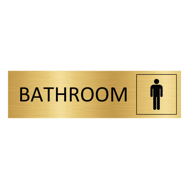 Bathroom gold door sign 165x45mm - 1 pc