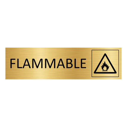 Flammable gold door sign 165x45mm - 1 pc
