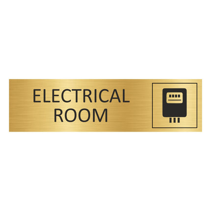 Electrical room gold door sign 165x45mm - 1 pc