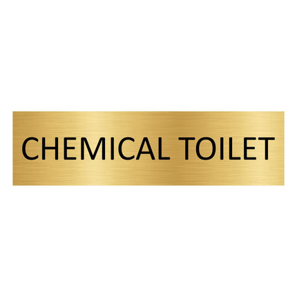 Chemical toilet gold door sign 165x45mm - 1 pc
