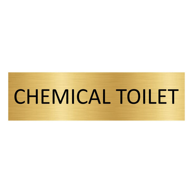Chemical toilet gold door sign 165x45mm - 1 pc