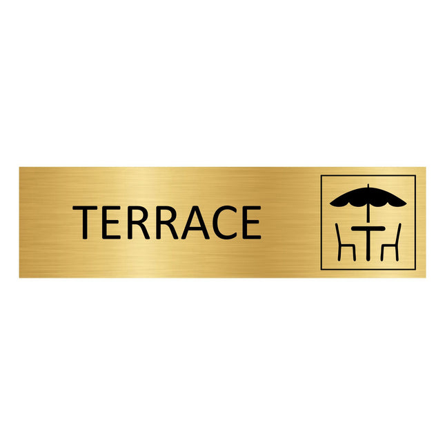 Terrace gold door sign 165x45mm - 1 pc